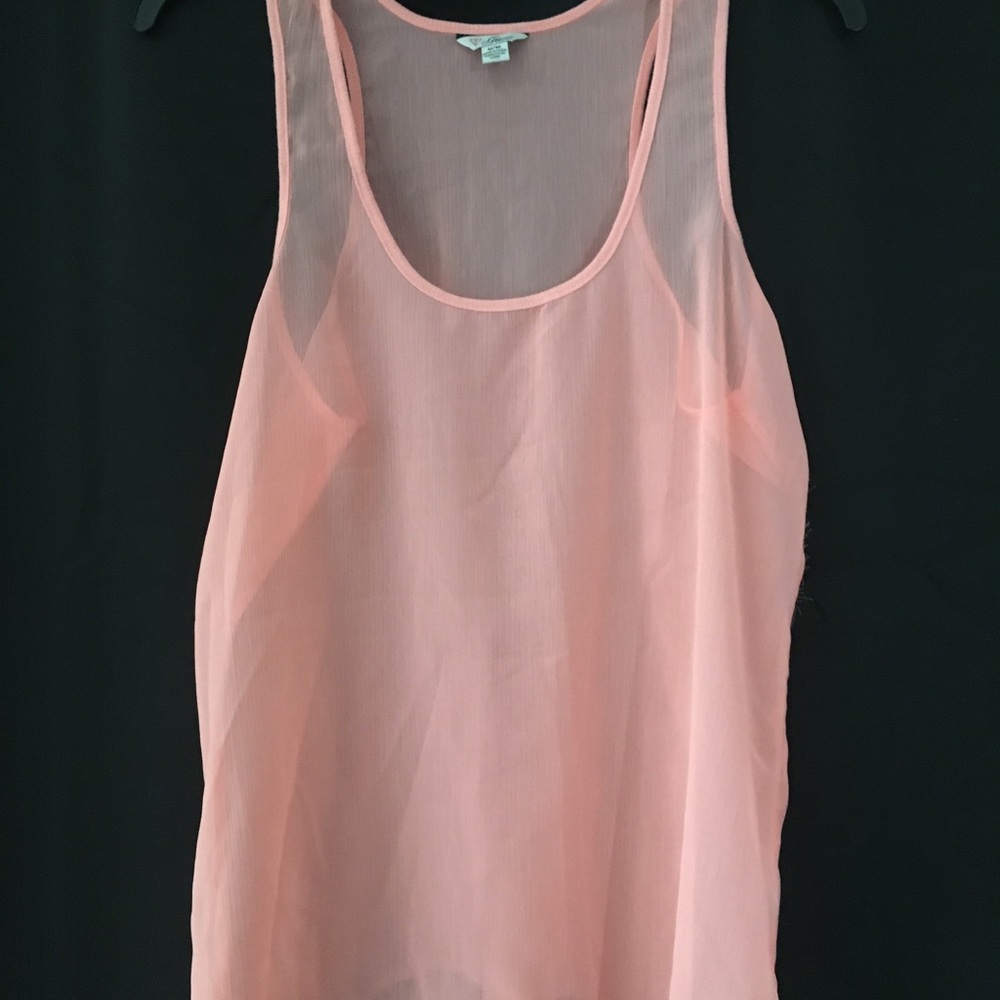 Guess sheer neon coral tank top!